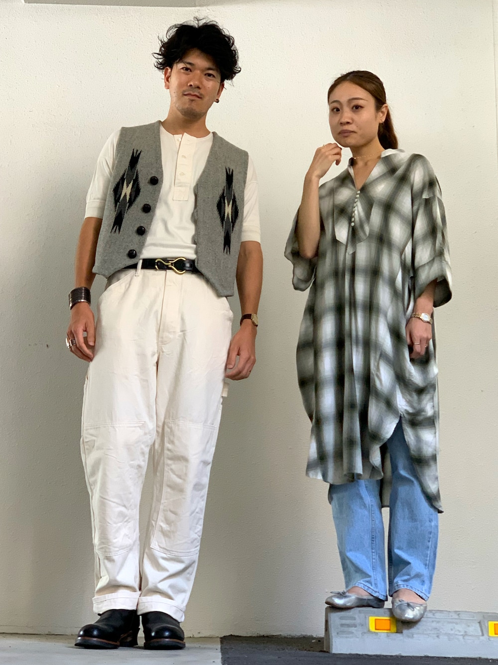 「チマヨベスト」｜「ORTEGA'Sのアイテム（ベスト、グレー系）」を使った、🎩さん（メンズ・178cm）の夏コーディネートの1枚目の写真