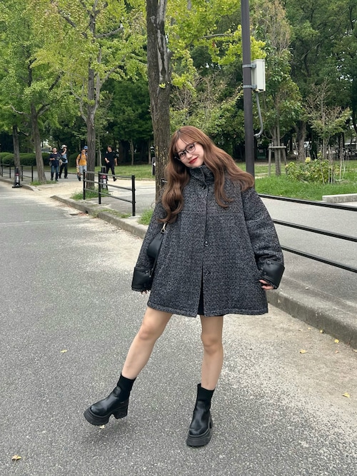 sakippe×hellam】レザーカラー中綿オーバージャケット（その他アウター