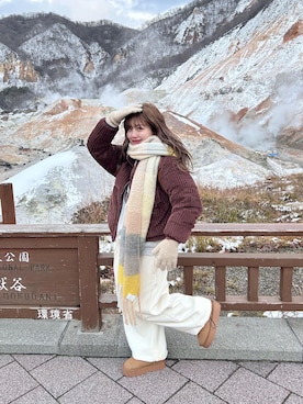 「sakishimatokyo（サキシマトーキョー）のアイテム」を使った、さきさん（レディース・155cm）の冬コーディネート