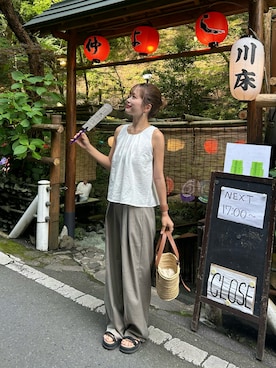 「hellam（へラム）のアイテム」を使った、さきさん（レディース・155cm）の夏コーディネート