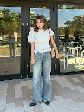 「Loueme（ルエム）のアイテム」を使った、さきさん（レディース・155cm）の夏コーディネート