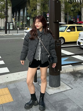 「SHAGGIE（シャギー）のアイテム」を使った、さきさん（レディース・155cm）の冬コーディネート