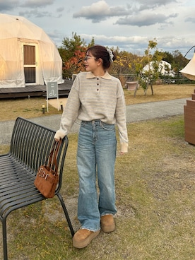 「Levi's」｜「アイテム（ブーツ）」を使った、さきさん（レディース・155cm）の冬コーディネート