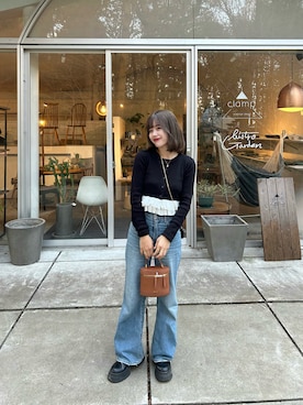 「GRL（グレイル）のアイテム（ニット/セーター、その他）」を使った、さきさん（レディース・155cm）の春コーディネート