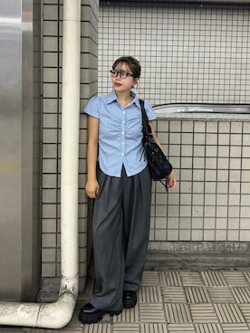 「 hellam（へラム）のアイテム」を使った、さきさん（レディース・155cm）の夏コーディネート