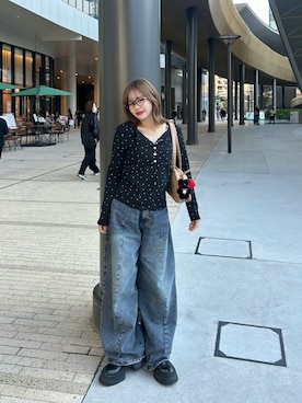 「GRL（グレイル）のアイテム（パンツ）」を使った、さきさん（レディース・155cm）の春コーディネート