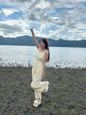 「アイテム（オールインワン・サロペット）」を使った、さきさん（レディース・155cm）の夏コーディネート