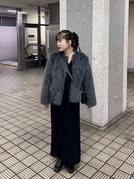 「GRL（グレイル）のアイテム（ノーカラージャケット）」を使った、さきさん（レディース・155cm）の春コーディネート