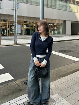 「GRL（グレイル）のアイテム（パンツ）」を使った、さきさん（レディース・155cm）の春コーディネート