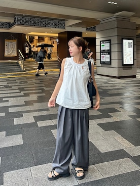 「hellam（へラム）のアイテム」を使った、さきさん（レディース・155cm）の夏コーディネート