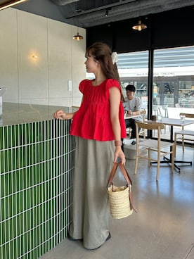 「アイテム（オールインワン・サロペット、グレー系）」を使った、さきさん（レディース・155cm）の夏コーディネート