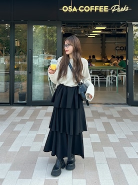 「ロングスカート」｜さきさん（レディース・155cm）の夏コーディネート