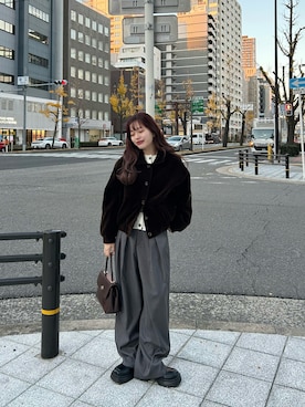 「アイテム（ハンドバッグ）」を使った、さきさん（レディース・155cm）の冬コーディネート