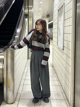 「アイテム（パンツ）」を使った、さきさん（レディース・155cm）の冬コーディネート