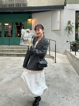 「アイテム（テーラードジャケット）」を使った、さきさん（レディース・155cm）の冬コーディネート