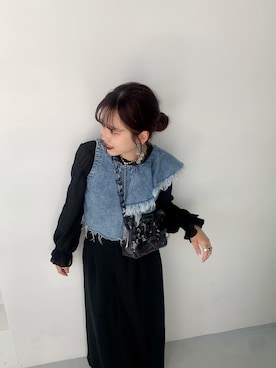 「mame（マメ）のアイテム（バッグ）」を使った、さきさん（レディース・154cm）の夏コーディネート
