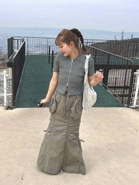 「hellam（へラム）のアイテム（バッグ）」を使った、さきさん（レディース・155cm）の春コーディネート