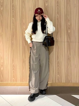 「LOWRYS FARM（ローリーズファーム）のステンレスプレートネックレス　973053（ネックレス）」を使った、Hinaさん（レディース・162cm）の秋コーディネート
