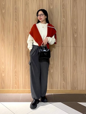 「LOWRYS FARM（ローリーズファーム）のステンレスプレートネックレス　973053（ネックレス）」を使った、Hinaさん（レディース・162cm）の秋コーディネート