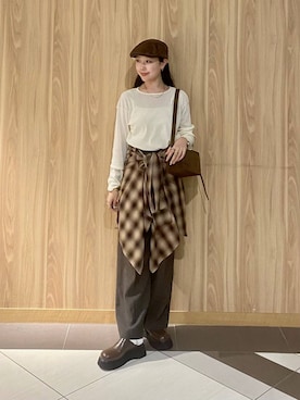 「アイテム（ハンチング/ベレー帽）」を使った、Hinaさん（レディース・162cm・20代）の夏コーディネート