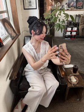 「アイテム（ヘアゴム）」を使った、Hinaさん（レディース・162cm）の夏コーディネート