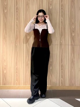 「ドットエスティ秋コーデ」｜「アイテム（アクセサリー）」を使った、Hinaさん（レディース・162cm）の秋コーディネート