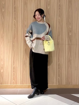 「LOWRYS FARM（ローリーズファーム）のステンレスプレートネックレス　973053（ネックレス）」を使った、Hinaさん（レディース・162cm）の冬コーディネート