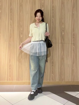 「アイテム（カーディガン/ボレロ）」を使った、Hinaさん（レディース・162cm）の夏コーディネート