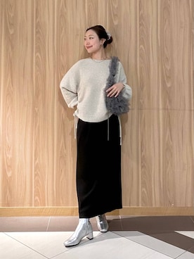 「アイテム（ブーツ、シルバー系）」を使った、Hinaさん（レディース・162cm）の冬コーディネート