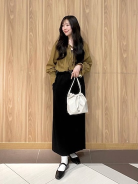 「アイテム（バレエシューズ）」を使った、Hinaさん（レディース・162cm）の冬コーディネート