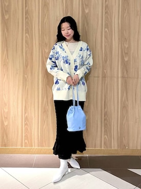 「LOWRYS FARM（ローリーズファーム）のステンレスプレートネックレス　973053（ネックレス）」を使った、Hinaさん（レディース・162cm）の冬コーディネート