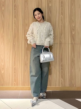 「LOWRYS FARM（ローリーズファーム）のステンレスプレートネックレス　973053（ネックレス）」を使った、Hinaさん（レディース・162cm）の秋コーディネート