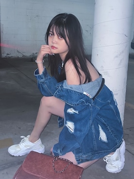 「WC（ダブル シー）のアイテム（ジャケット/アウター）」を使った、乔述さん（レディース・164cm）の春コーディネート