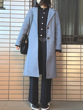 「アイテム（チェスターコート）」を使った、Nanaさん（レディース・169cm）の秋コーディネート