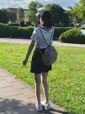 「Honeys（ハニーズ）のアイテム（バックパック/リュック）」を使った、Nanaさん（レディース・168cm）の夏コーディネート