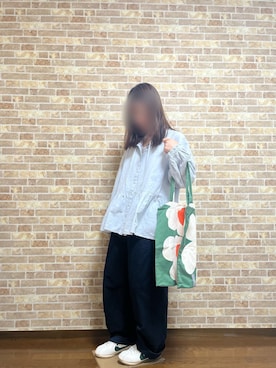 「marimekko（マリメッコ）のアイテム（バッグ）」を使った、紗さん（レディース・152cm）の夏コーディネート