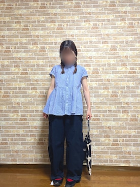 「アイテム（バレエシューズ）」を使った、紗さん（レディース・152cm）の夏コーディネート
