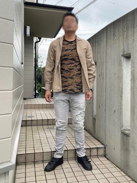 ダメージデニムパンツ のメンズ人気ファッションコーディネート 年齢 45歳 49歳 Wear