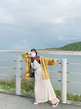 「アイテム（ジャンパースカート、ホワイト系）」を使った、hiyori🇹🇼 さん（レディース・160cm）の冬コーディネート