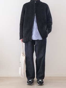 「Graphpaper（グラフペーパー）のアイテム（デニムパンツ）」を使った、ゆうさん（メンズ・166cm）の春コーディネート