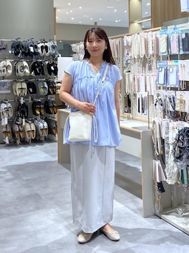 「アイテム（バレエシューズ）」を使った、サキさん（レディース・154cm）の夏コーディネート