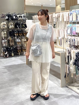 「GLOBAL WORK（グローバルワーク）のアイテム（タンクトップ）」を使った、サキさん（レディース・154cm）の夏コーディネート