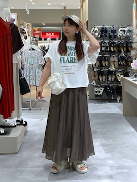 「GLOBAL WORK（グローバルワーク）のアイテム（帽子）」を使った、サキさん（レディース・154cm）の夏コーディネート