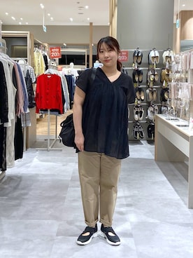 「GLOBAL WORK（グローバルワーク）のアイテム（タンクトップ）」を使った、サキさん（レディース・154cm）の春コーディネート