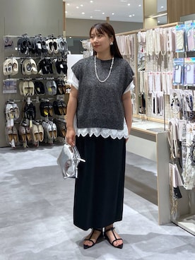 「着痩せ」｜サキさん（レディース・154cm）の夏コーディネート