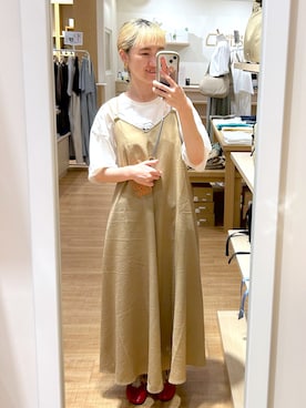 「みんなの白Tフェス」｜「アイテム（ワンピース/ドレス）」を使った、ゆきなさん（レディース・154cm）の夏コーディネート