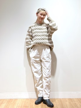 「studio CLIP（スタディオクリップ）のアイテム」を使った、ゆきなさん（骨格ナチュラル・レディース・154cm）の秋コーディネート