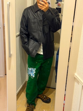 「アイテム（カバーオール）」を使った、keiたさん（メンズ・165cm）の秋コーディネート