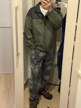 「アイテム（ライダースジャケット）」を使った、keiたさん（メンズ・165cm・20代）の秋コーディネート