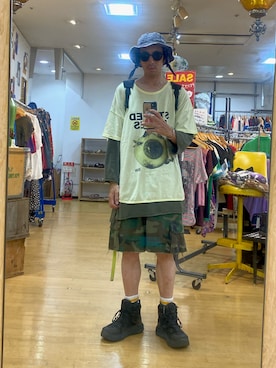 「アイテム（スニーカー）」を使った、endyさん（メンズ・173cm）の夏コーディネート